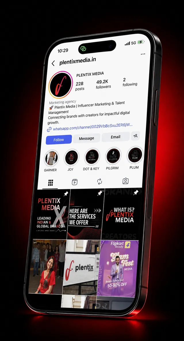 Plentix Media creator community displayed on a smartphone